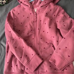 Pink Heart Pattern Kids Hoodie